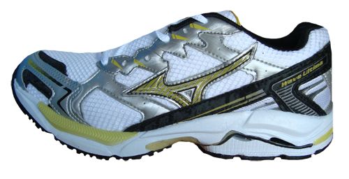 mizuno wave branco e dourado